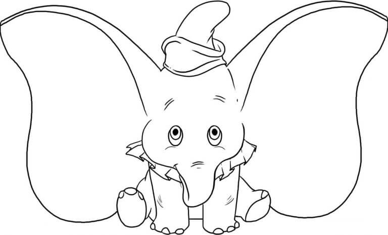 Dumbo Elephant Animal Coloring Pages