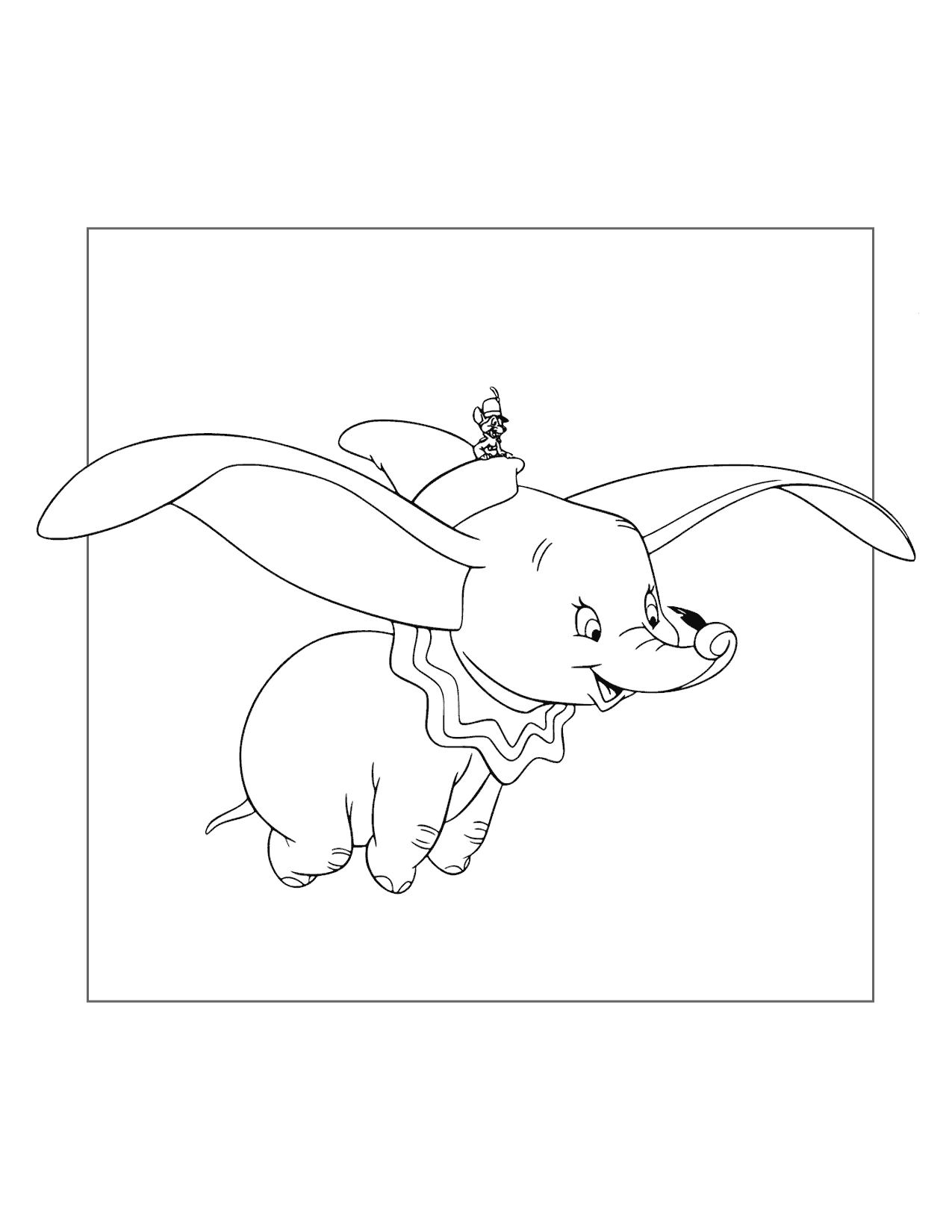 Dumbo And Timothy Fly Coloring Page