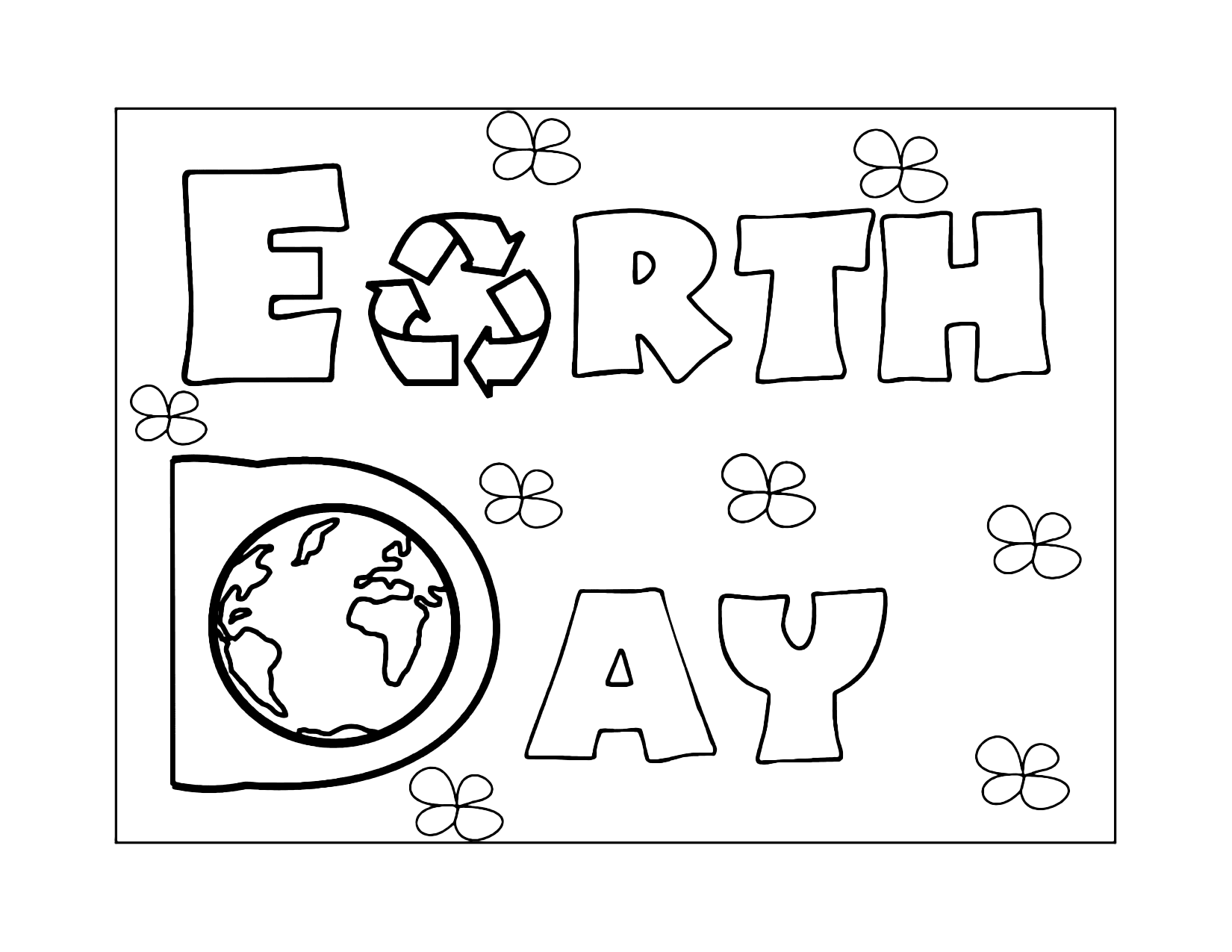 Earth Day Printable Coloring Sheet