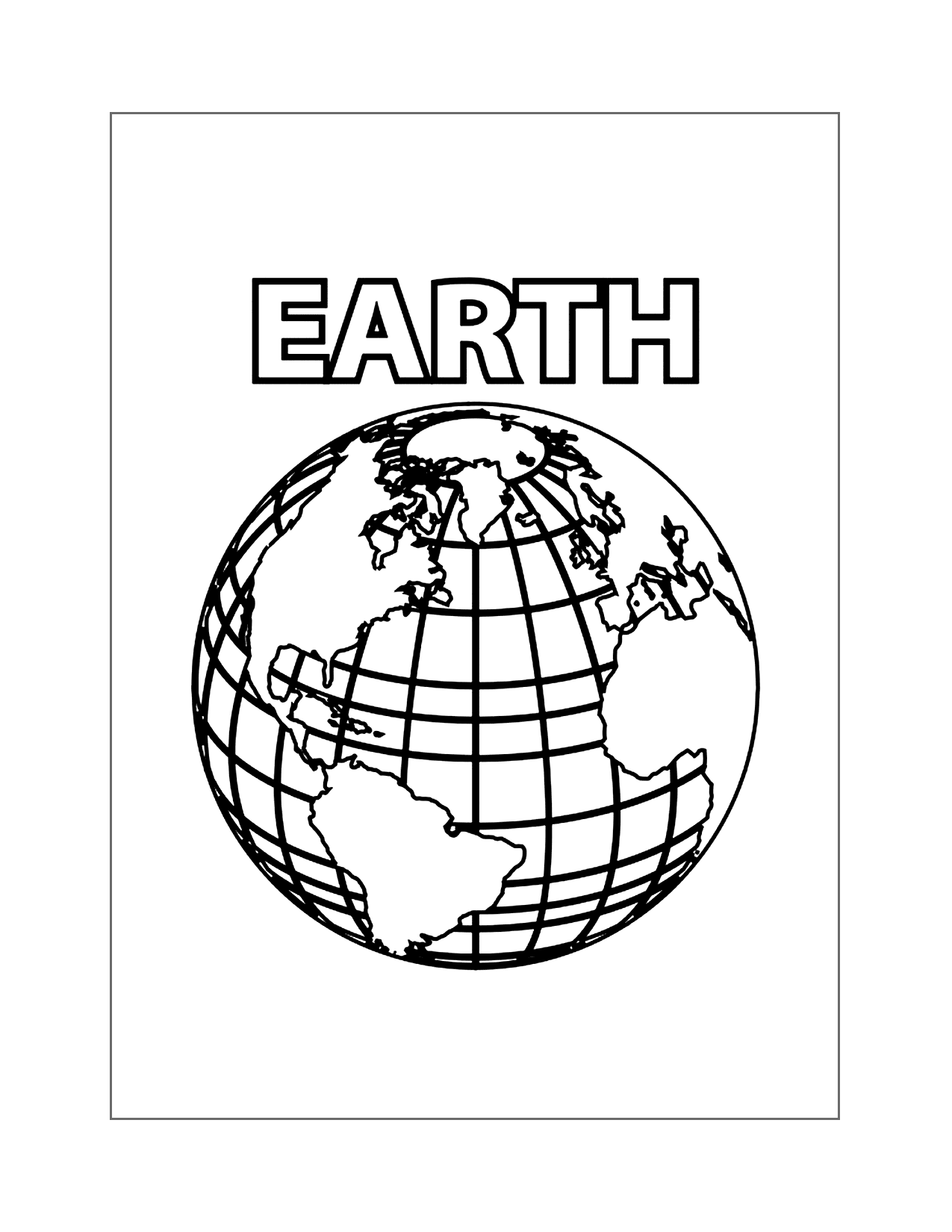 Earth Meridians Coloring Page