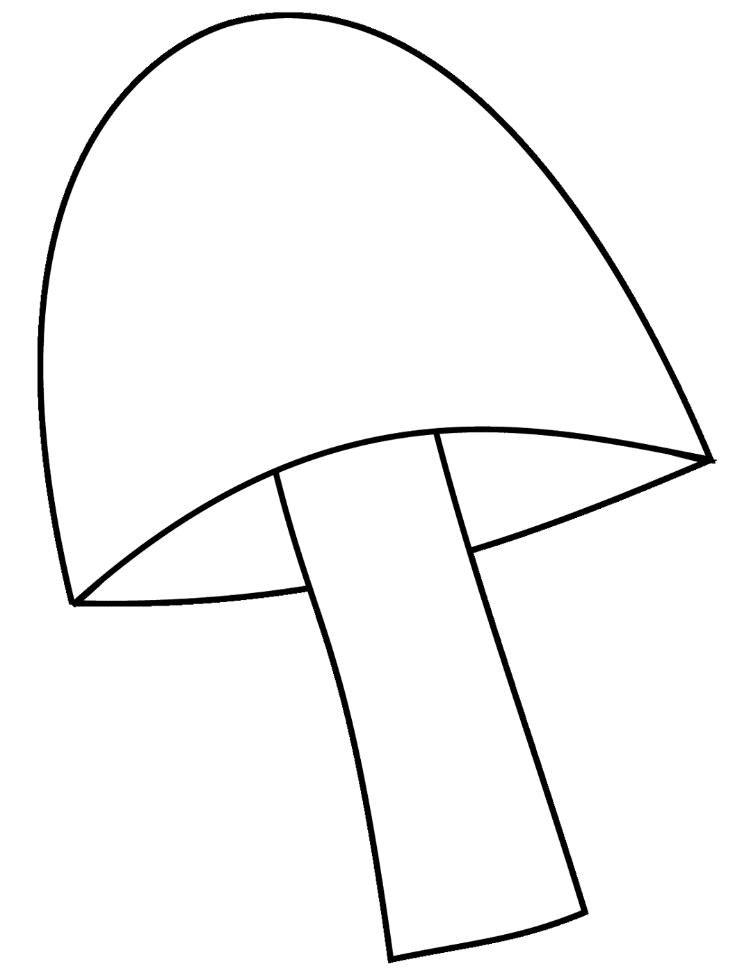 Easiest Mushroom Line Art Coloring Page