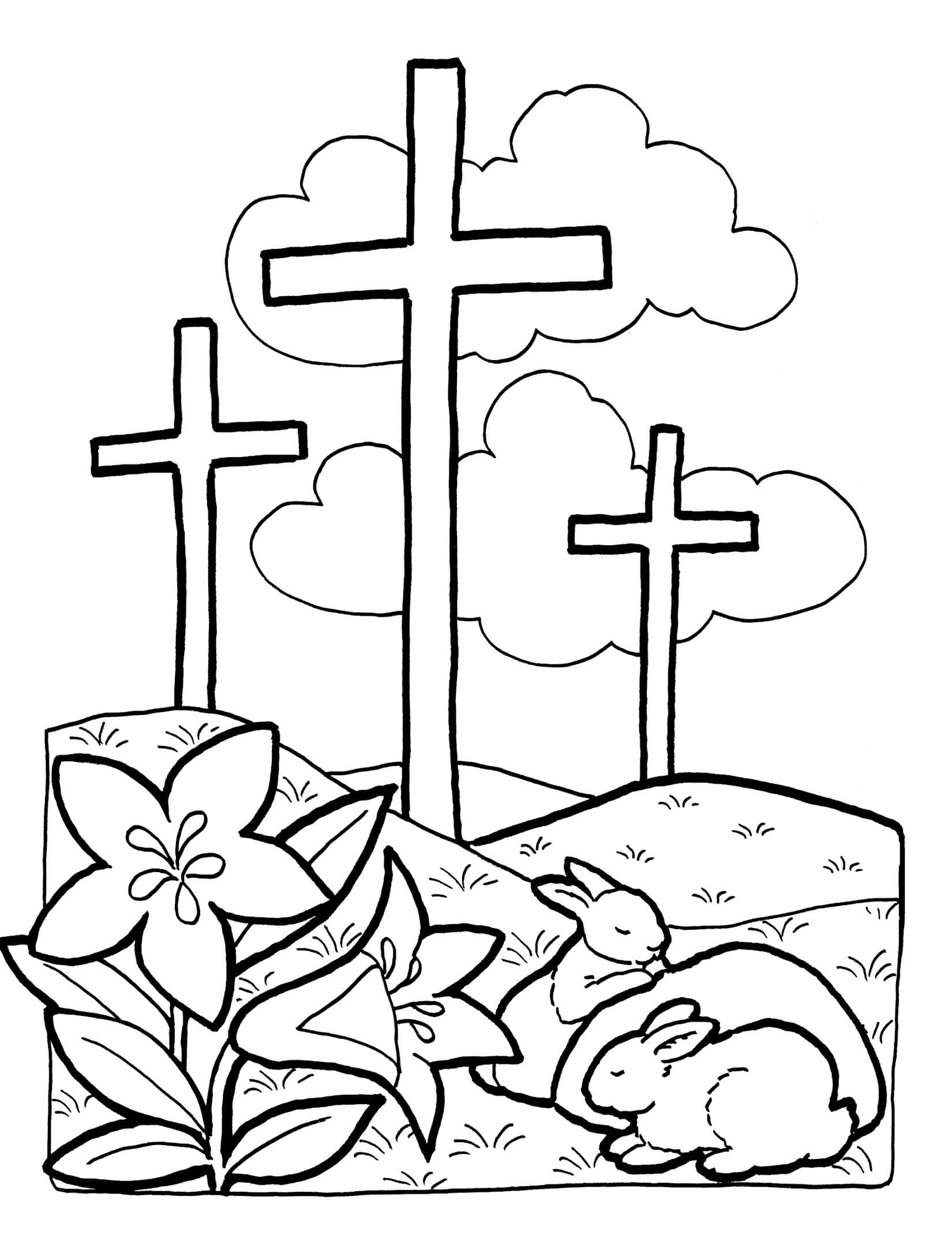 Easter Crosses Coloring Pages