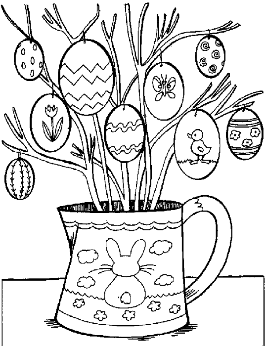 Easter Tree Coloring Page