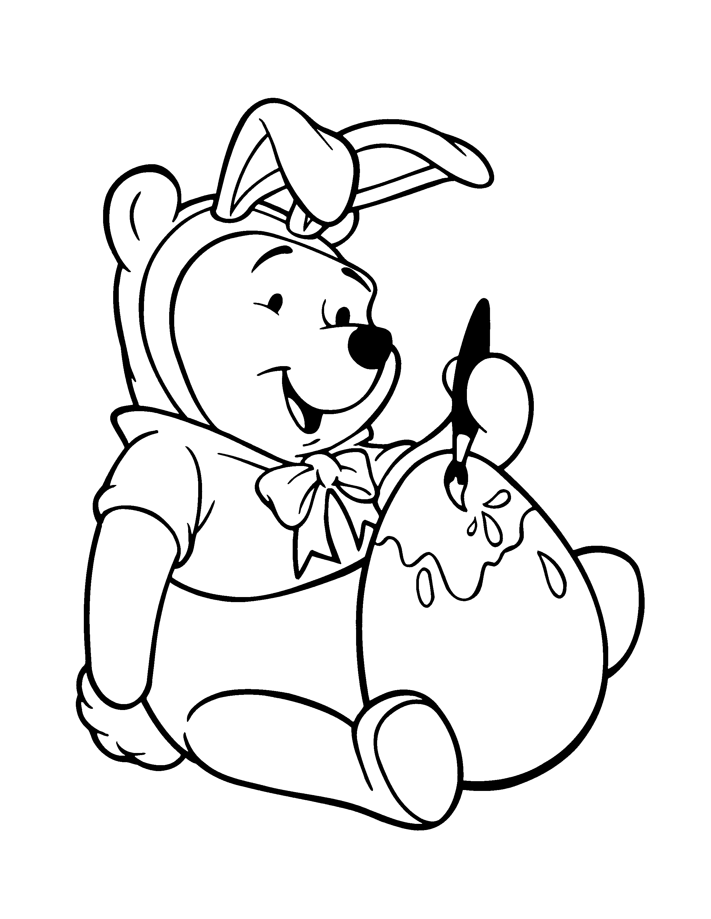Easter Winnie The Pooh Coloring Pages