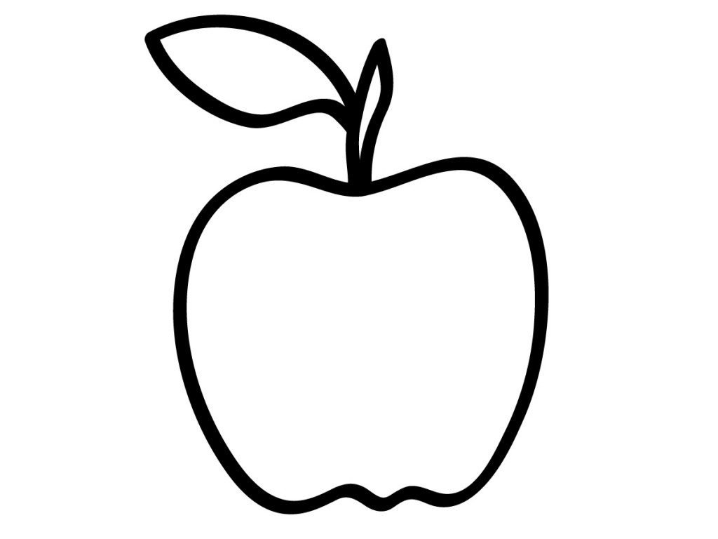 Easy Apple Coloring Page for Preschool