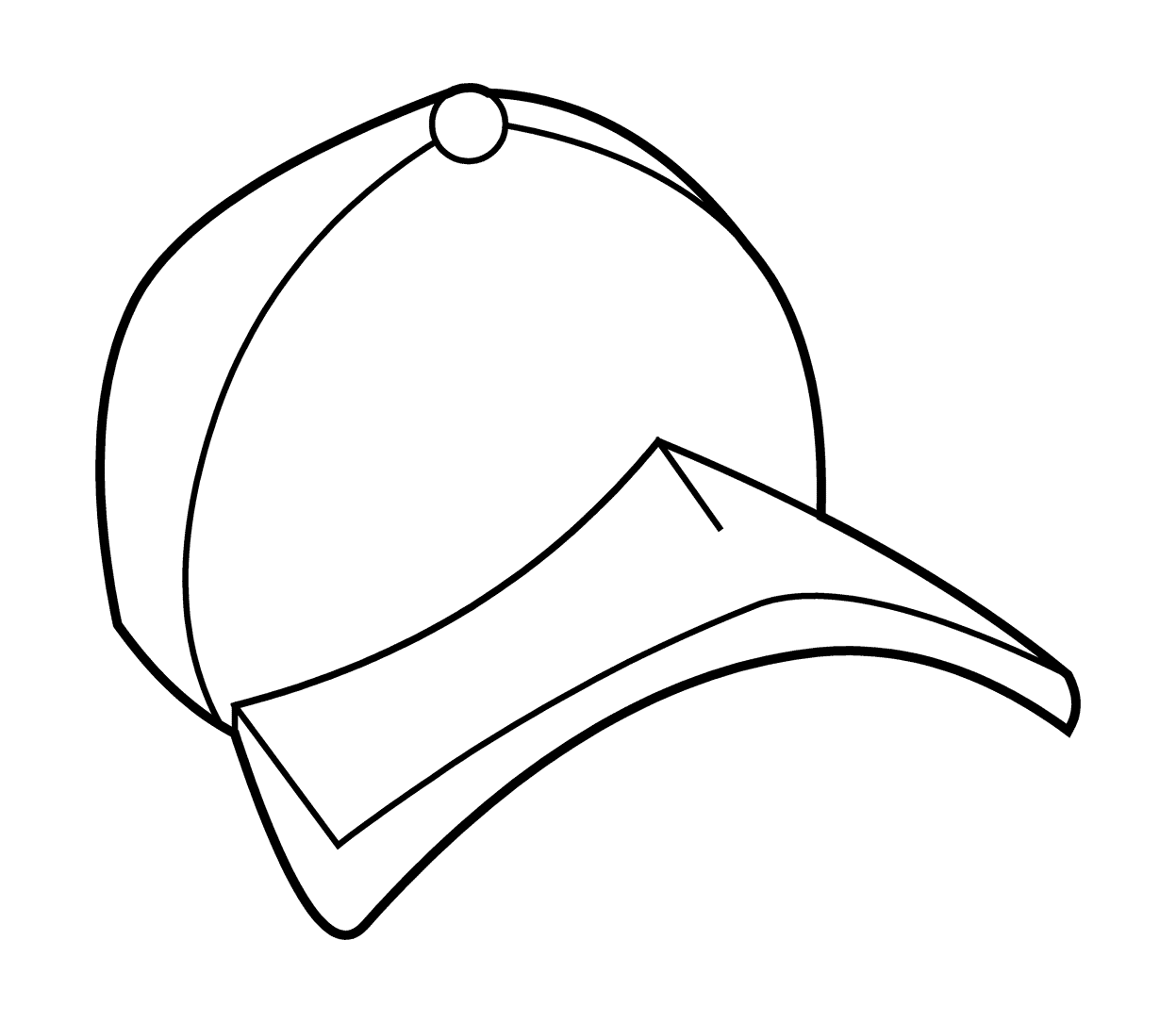 Easy Baseball Cap Coloring Page