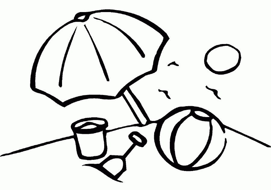 Easy Beach Coloring Pages