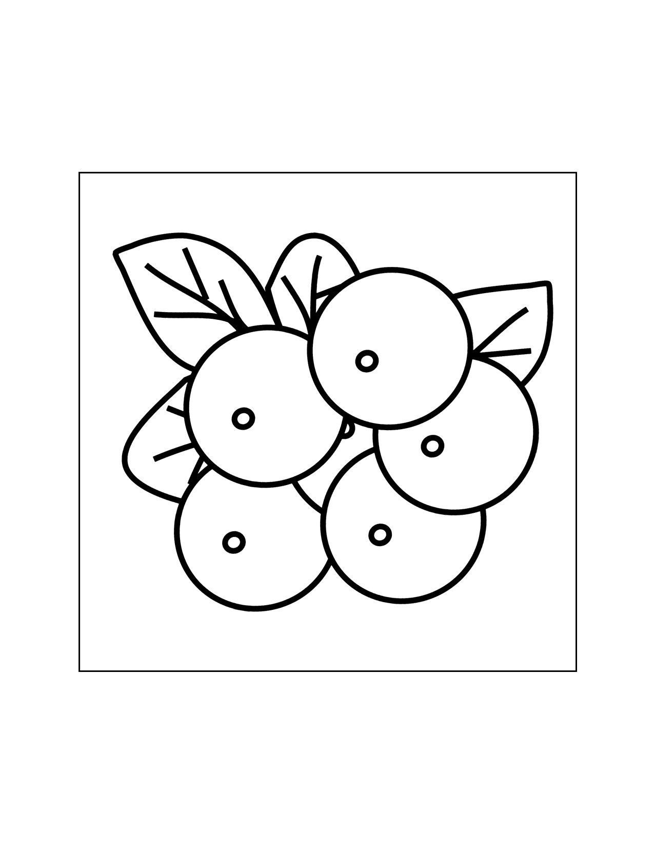 Easy Blueberry Coloring Page