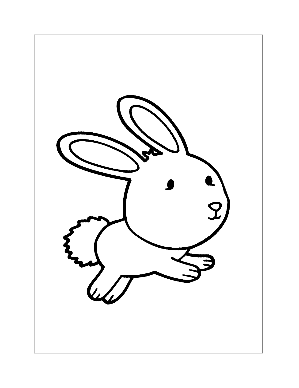 Easy Bunny Rabbit Coloring Page