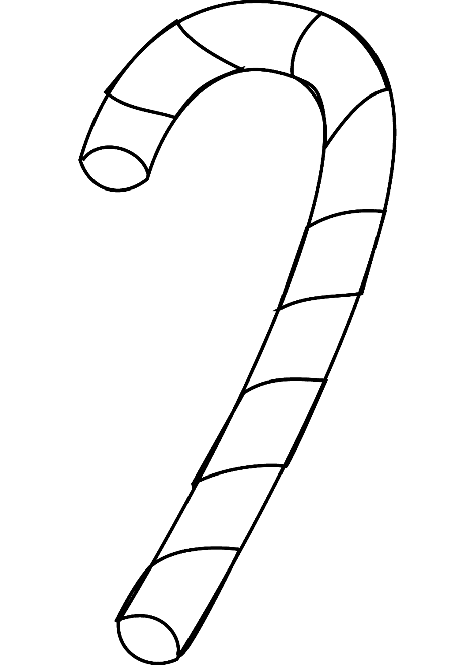 Easy Candy Cane Coloring Pages