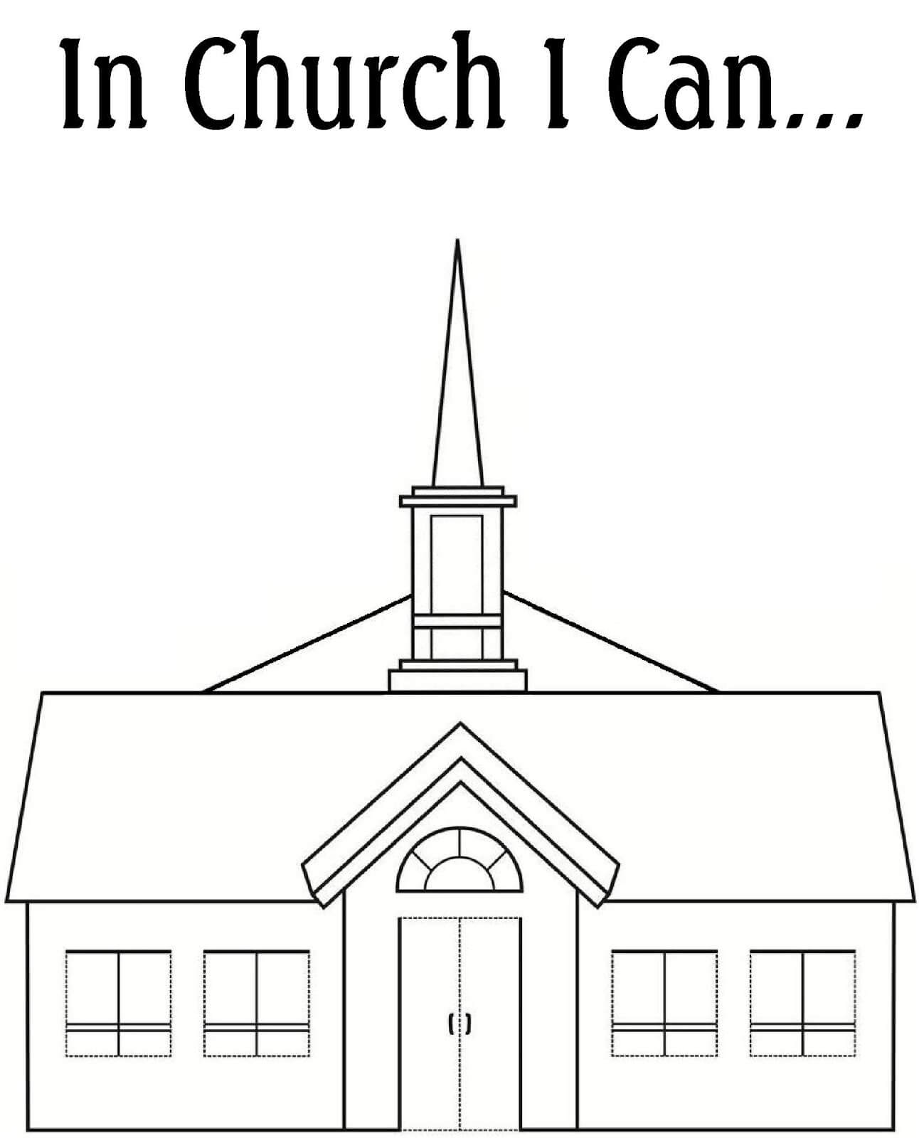 Easy Church Coloring Pages For Kids