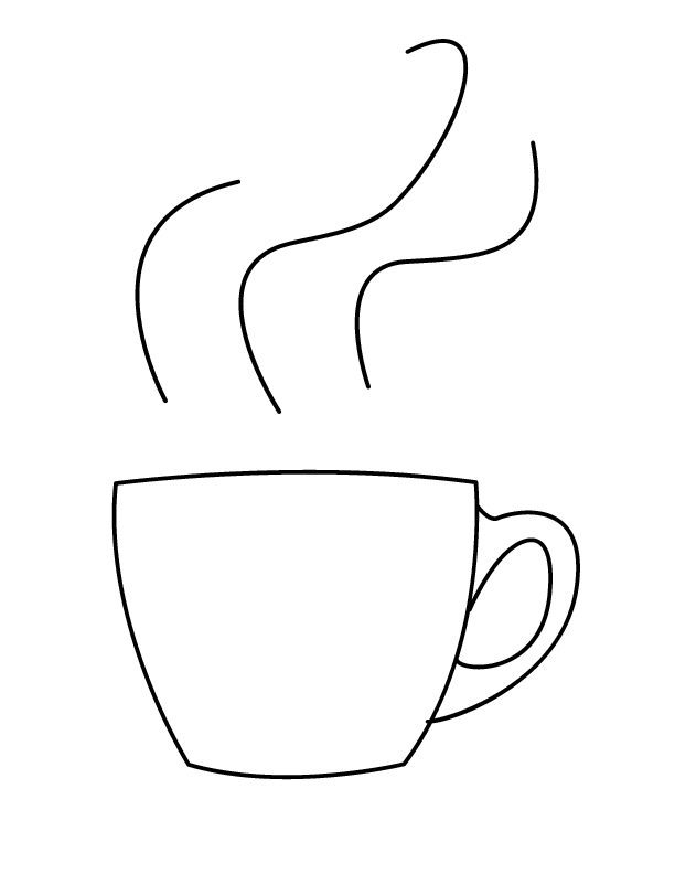 Easy Coffee Coloring Page