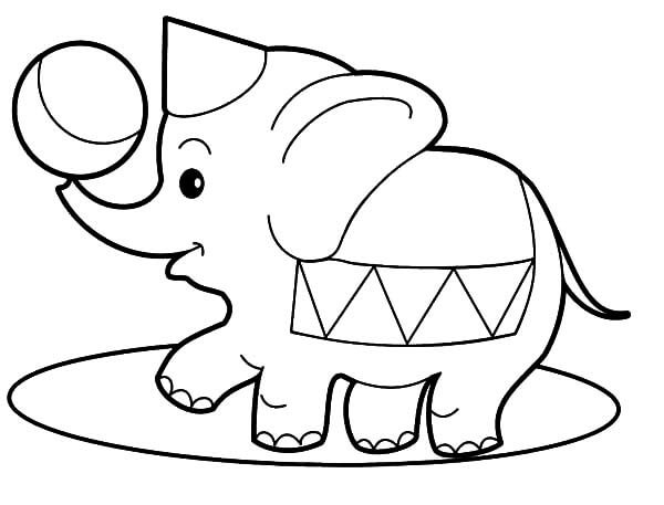 Easy Coloring Pages Elephant2
