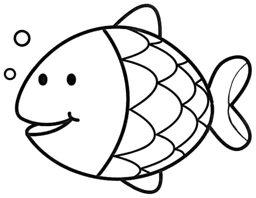 Easy Coloring Pages Fish