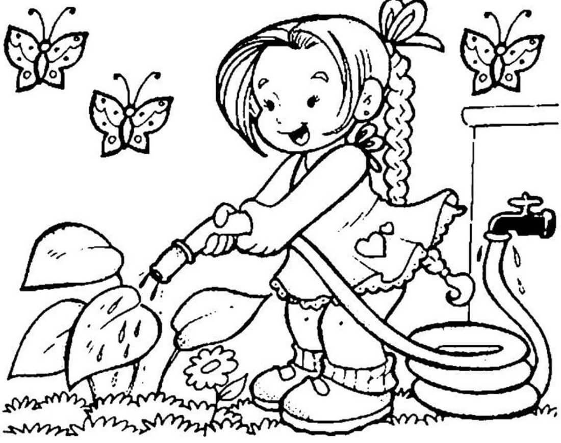 Easy Coloring Pages Gardening