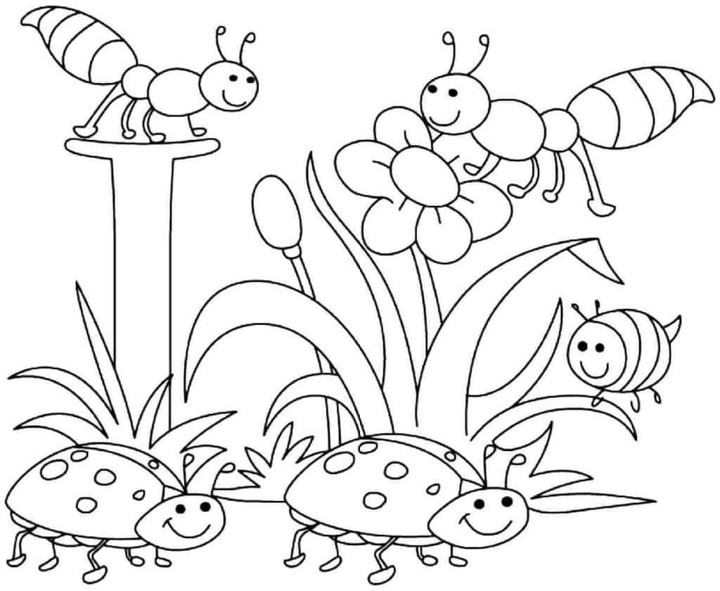 Easy Coloring Pages Of Spring