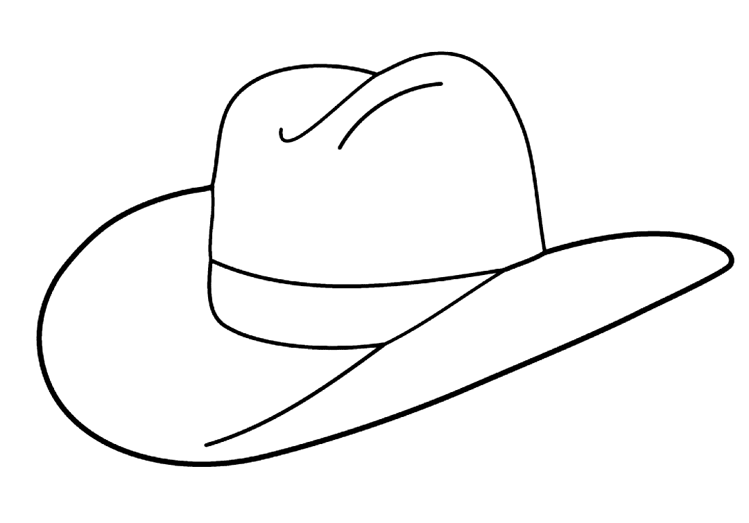 Easy Cowboy Hat Coloring Pages