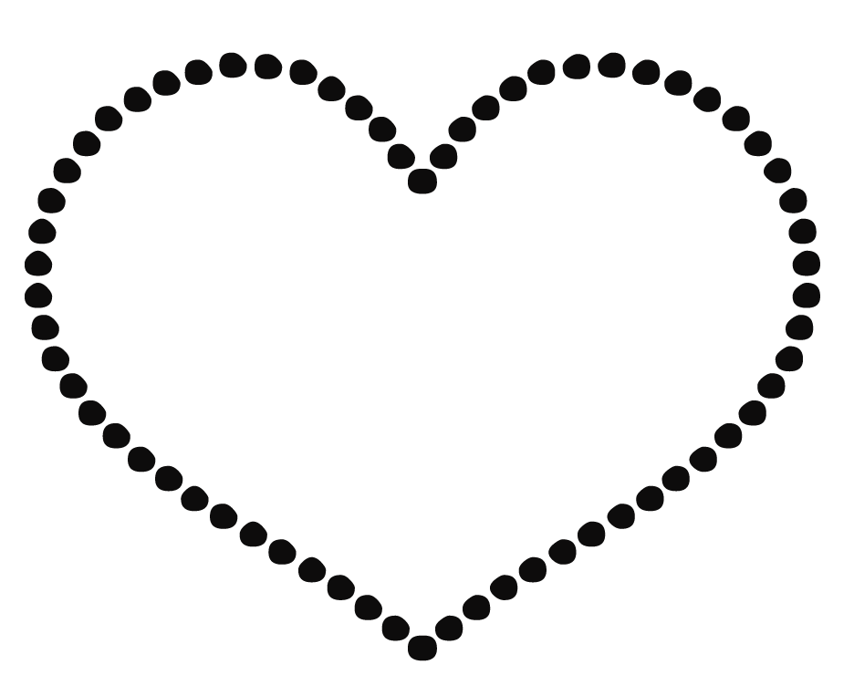 Easy Dotted Heart Coloring Page