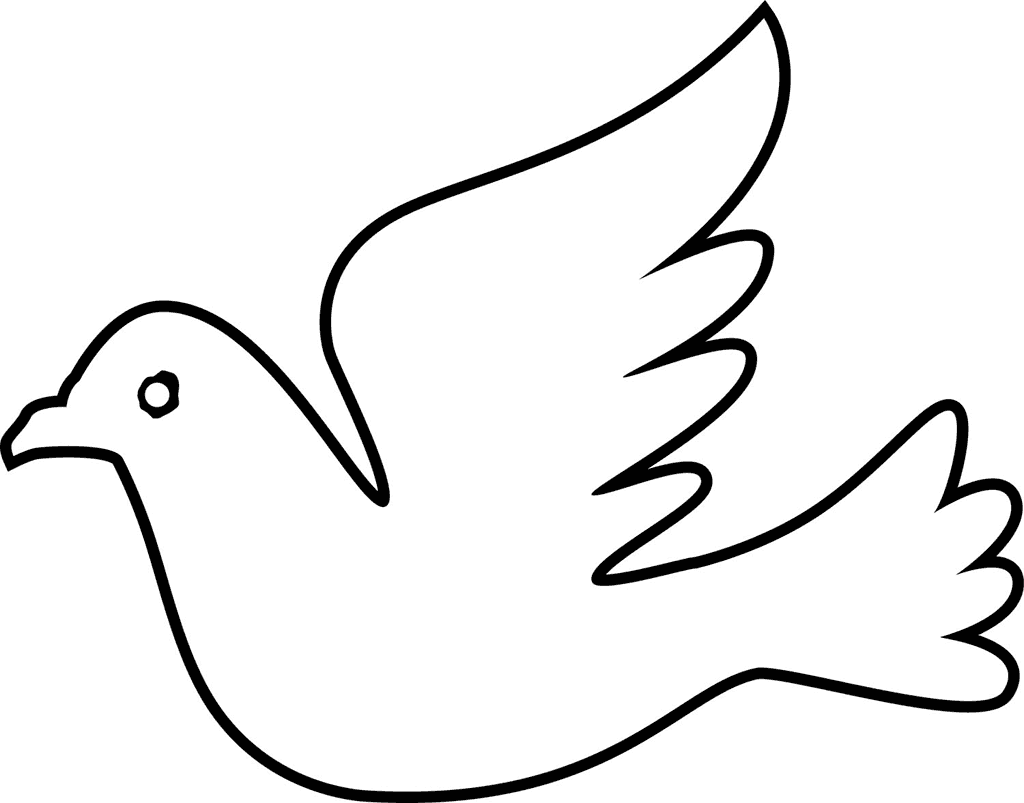 Easy Dove Coloring Page