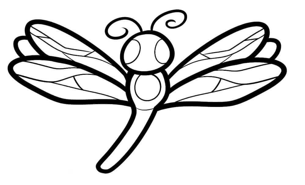 Easy Dragonfly Coloring Page