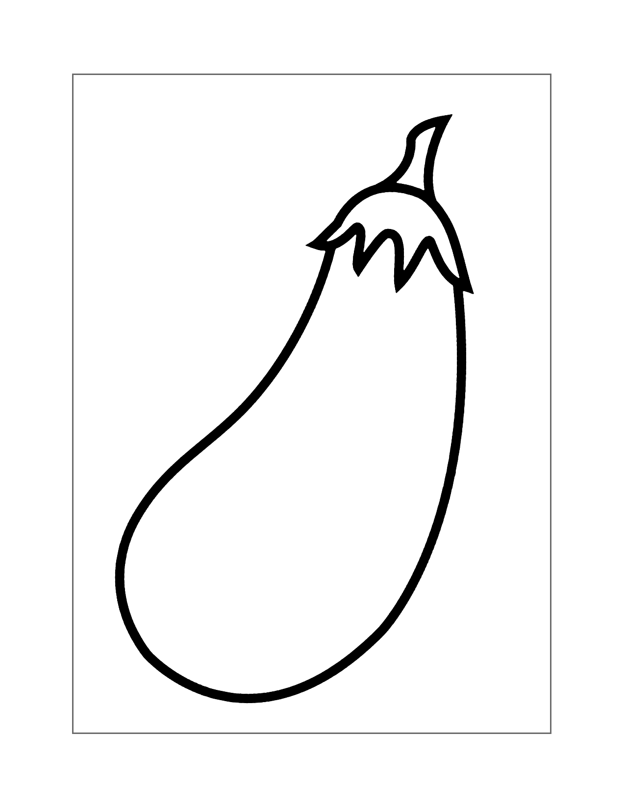 Easy Eggplant Coloring Page
