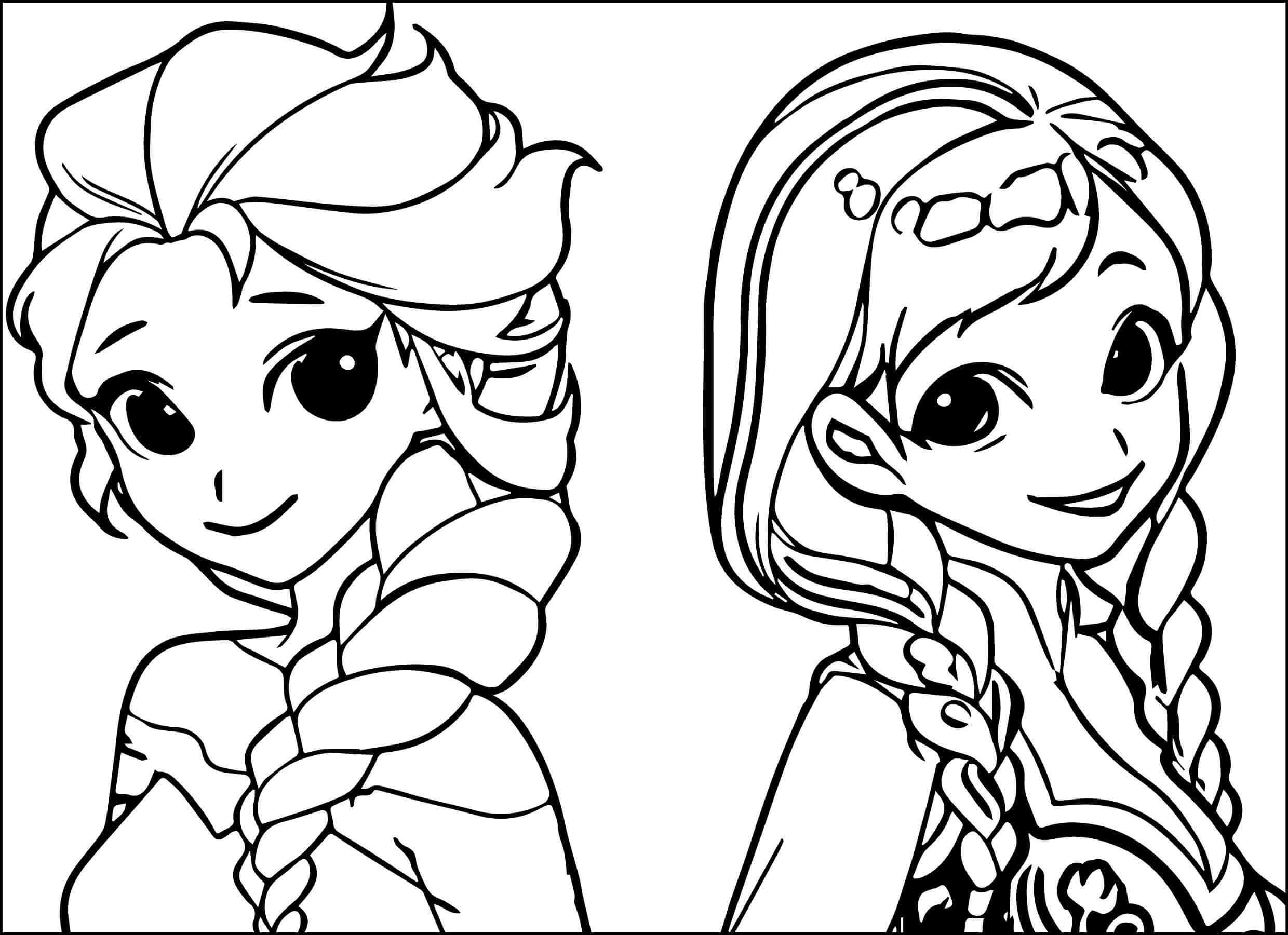 Easy Elsa Coloring Pages