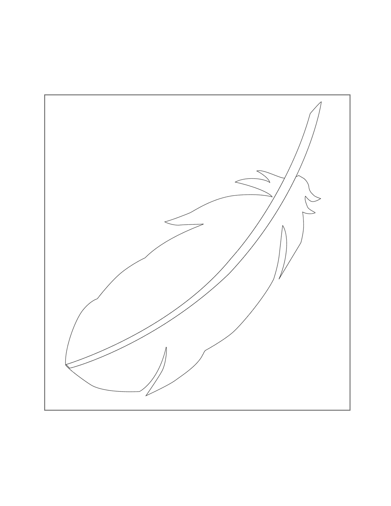 Easy Feather Coloring Page