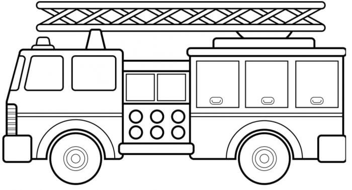 Easy Fire Truck Coloring Pages