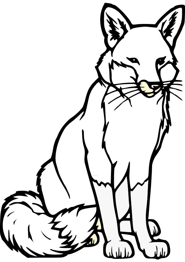 Easy Fox Picture Coloring Page