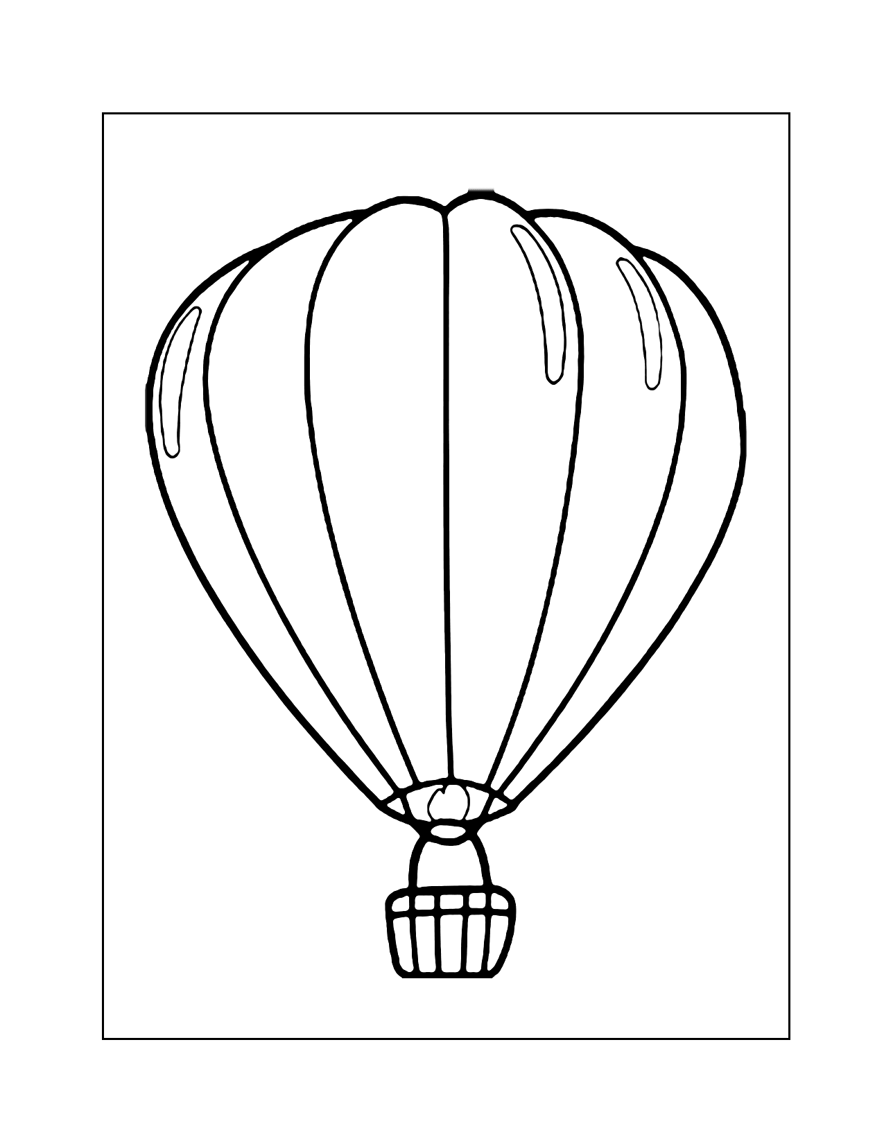 Easy Hot Air Balloon Coloring Page