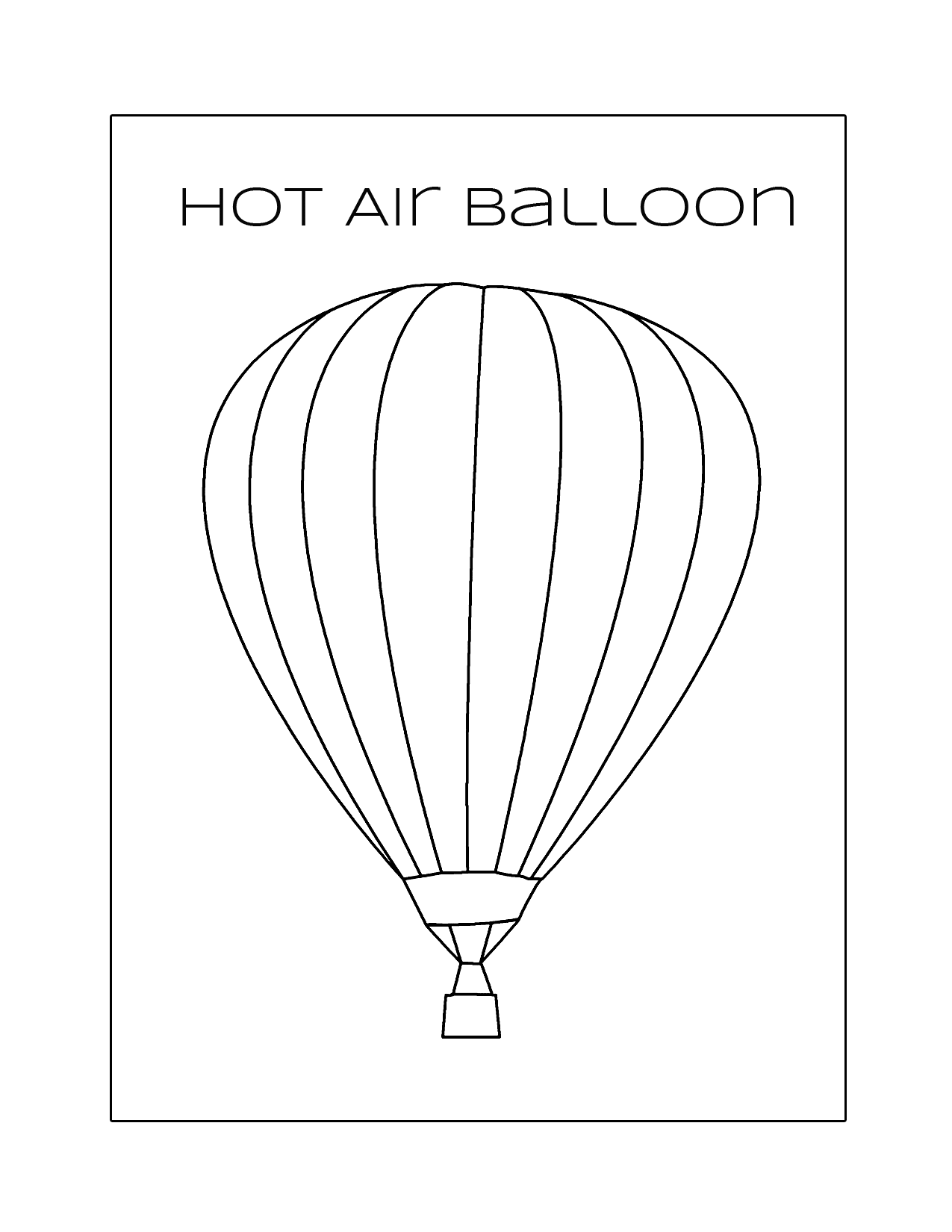 Easy Hot Air Balloon Coloring Pages