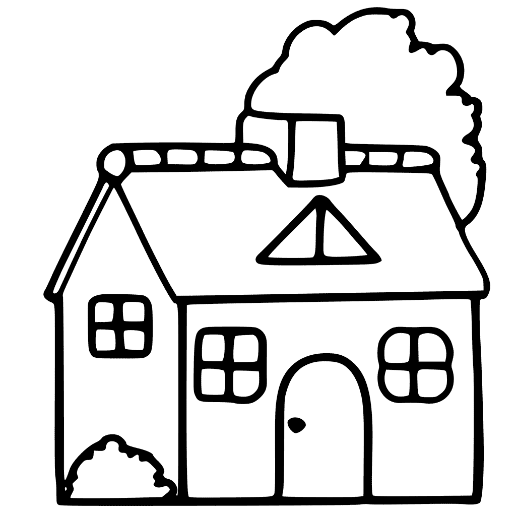 Easy House Coloring Pages