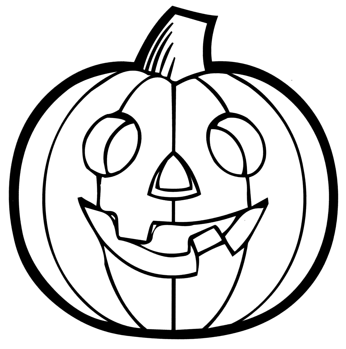 Easy Jackolantern Pumpkin Coloring Page