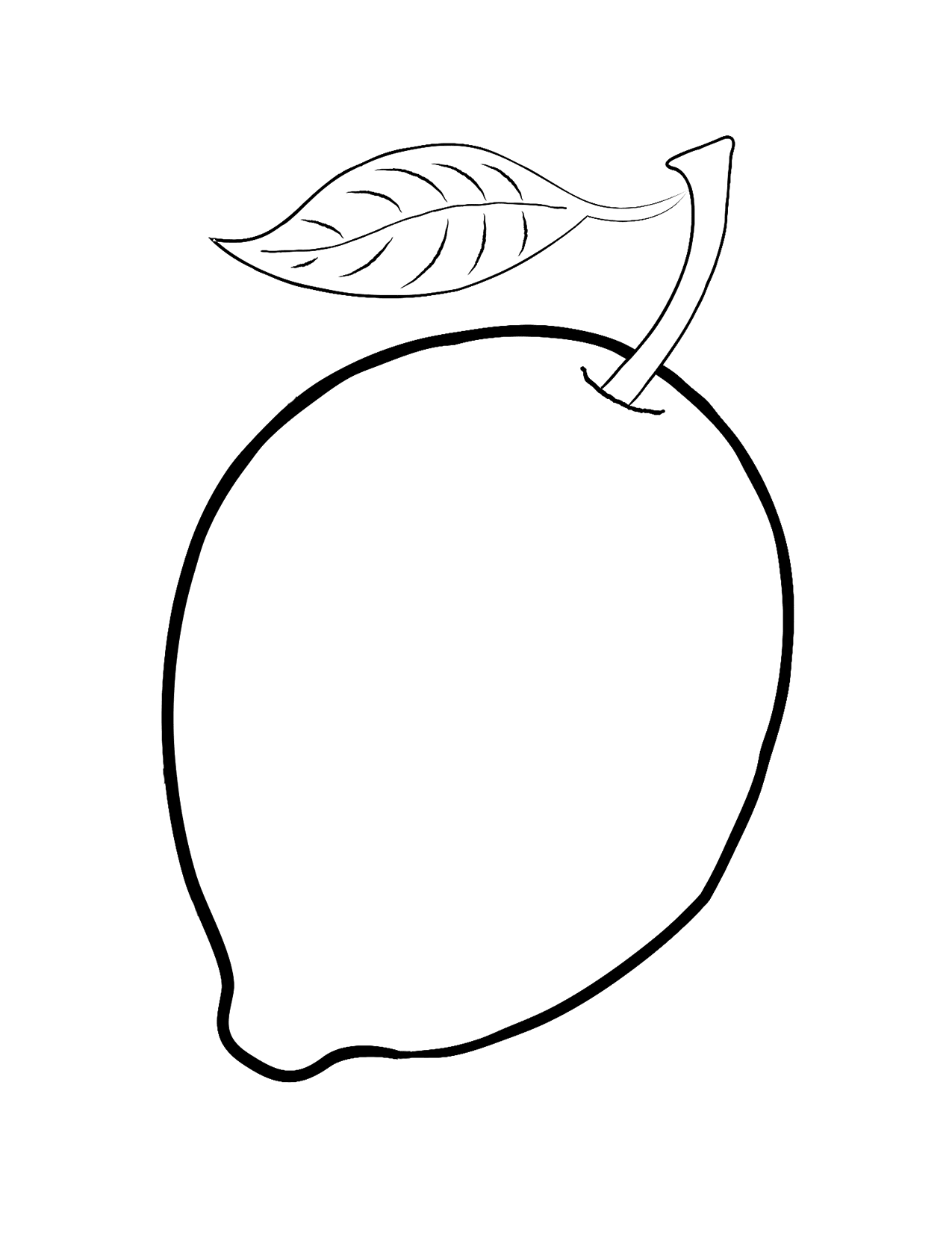 Easy Lemon Coloring Page