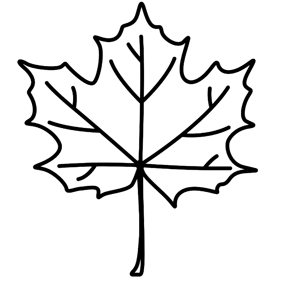 Easy Maple Leaf Coloring Page