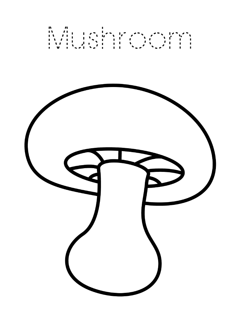 Easy Mushroom Coloring Page