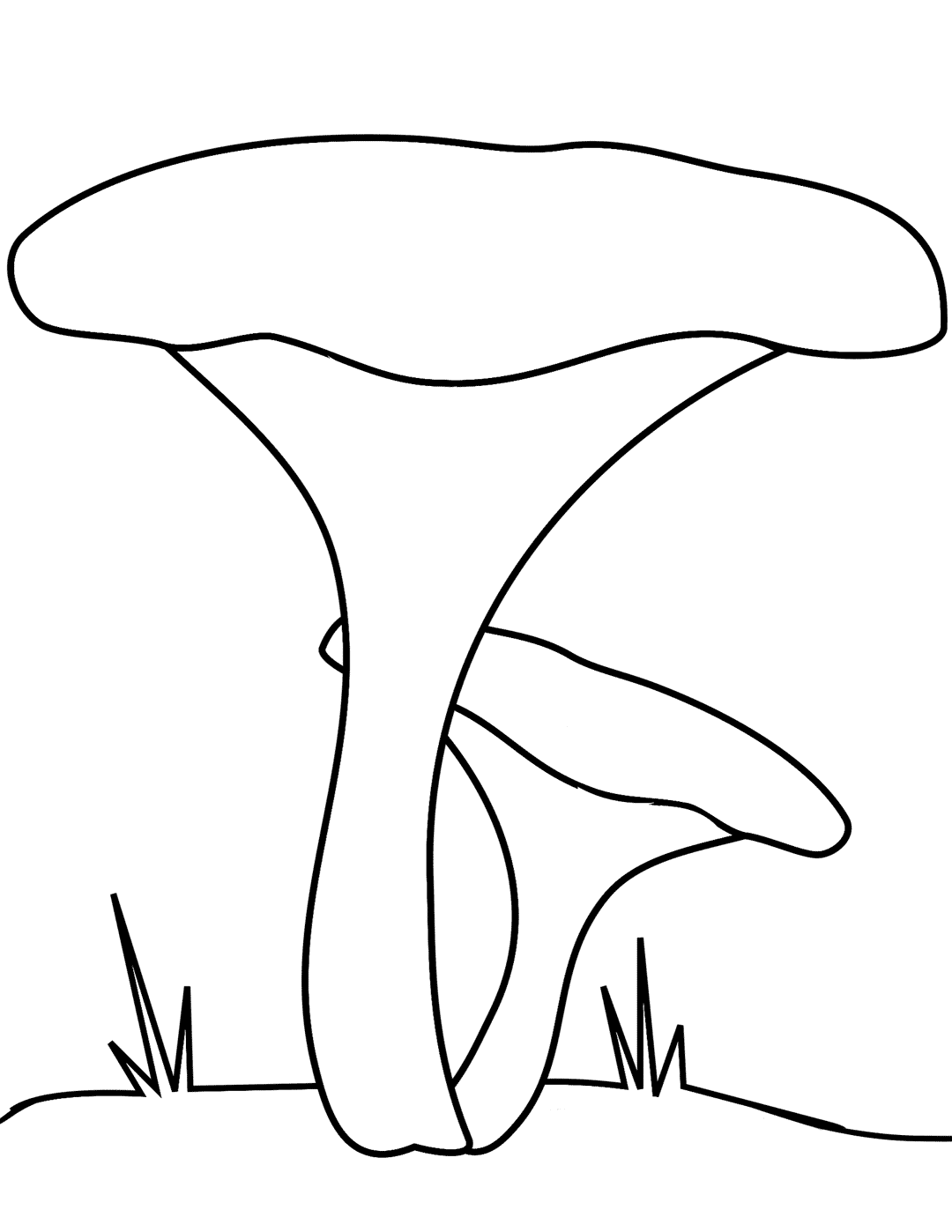 Easy Mushroom Lineart Coloring Page