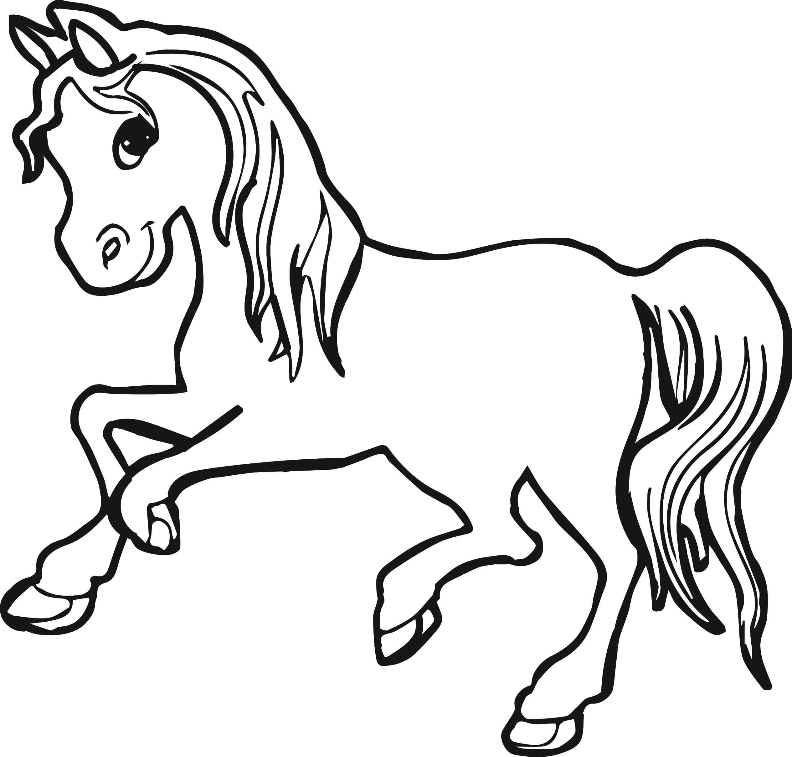 Easy Pony Coloring Pages for Preschoolers