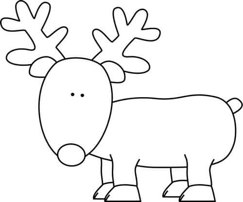 Easy Reindeer Coloring Page For Preschoolers