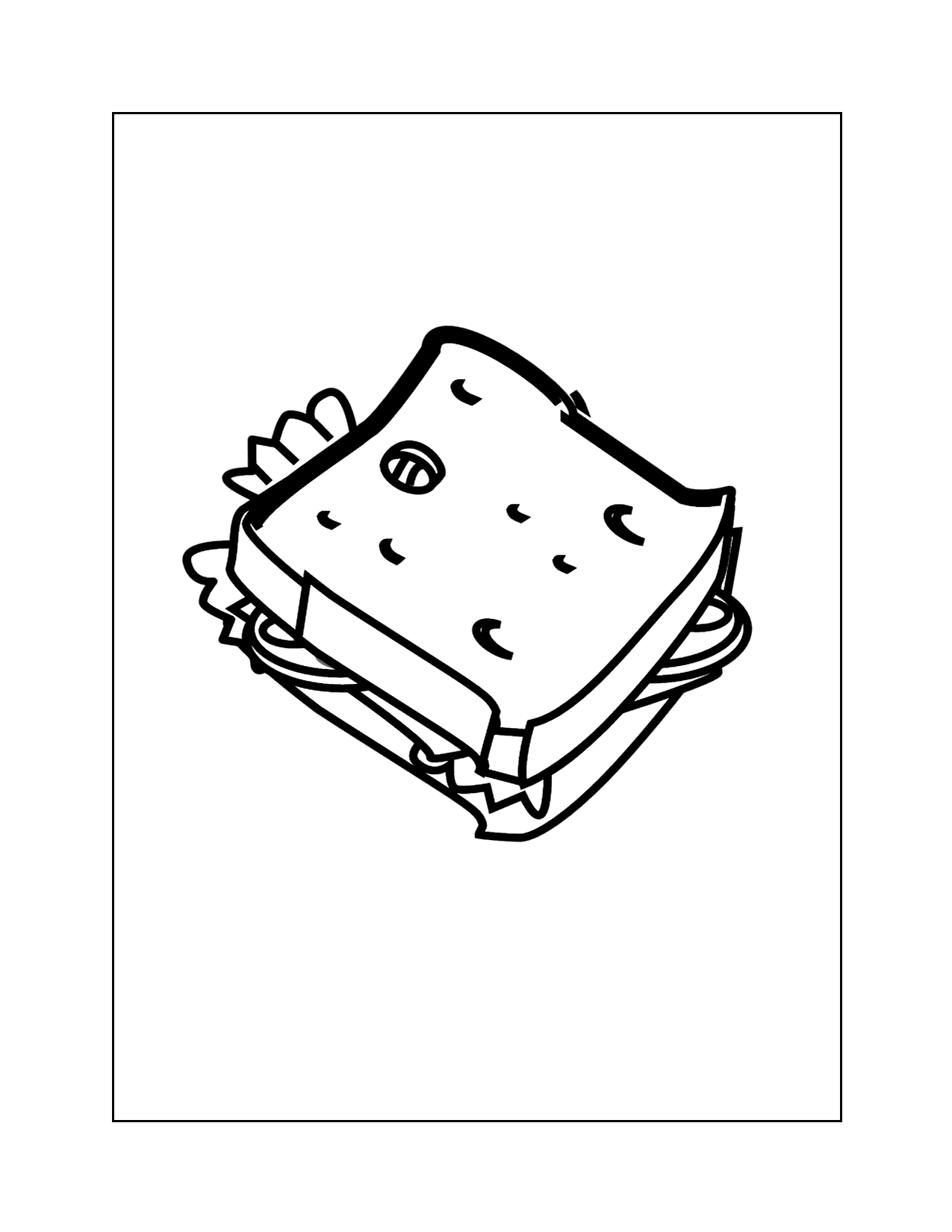 Easy Sandwich Coloring Pages