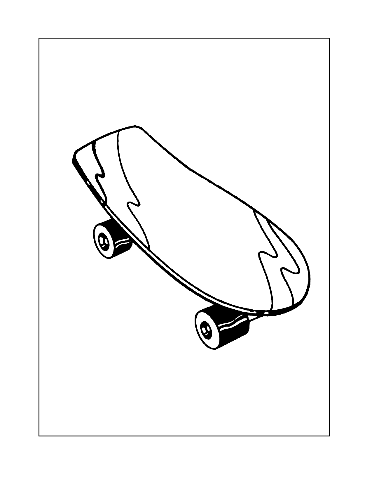 Easy Skateboad Coloring Page
