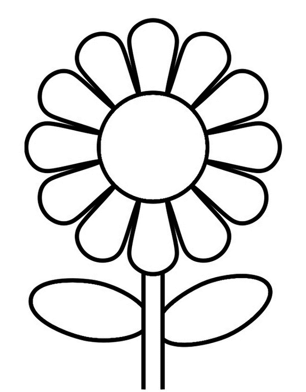 Easy Sunflower Coloring Pages For Preschoolers2