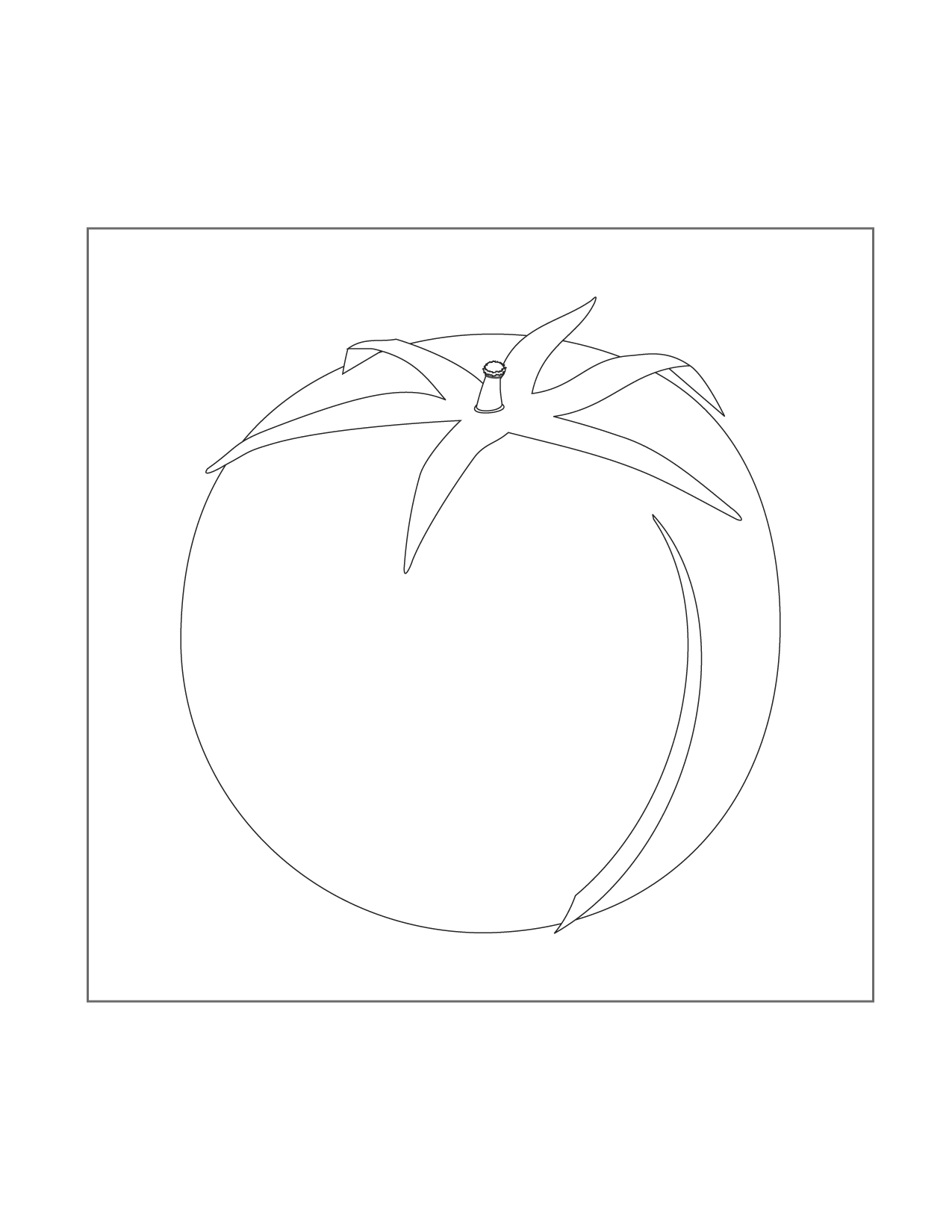 Easy Tomato Coloring Page