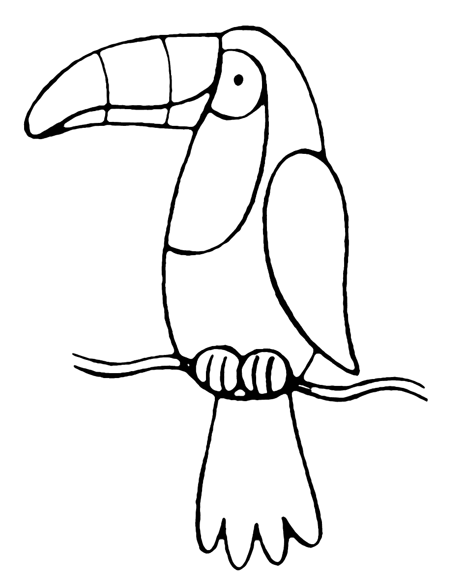 Easy Toucan Coloring Page