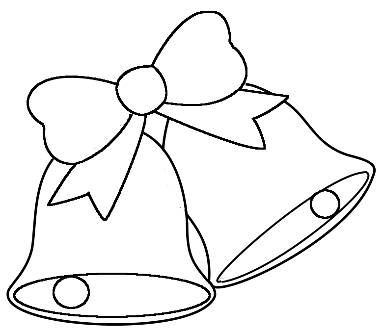Easy Wedding Bells Clipart For Coloring