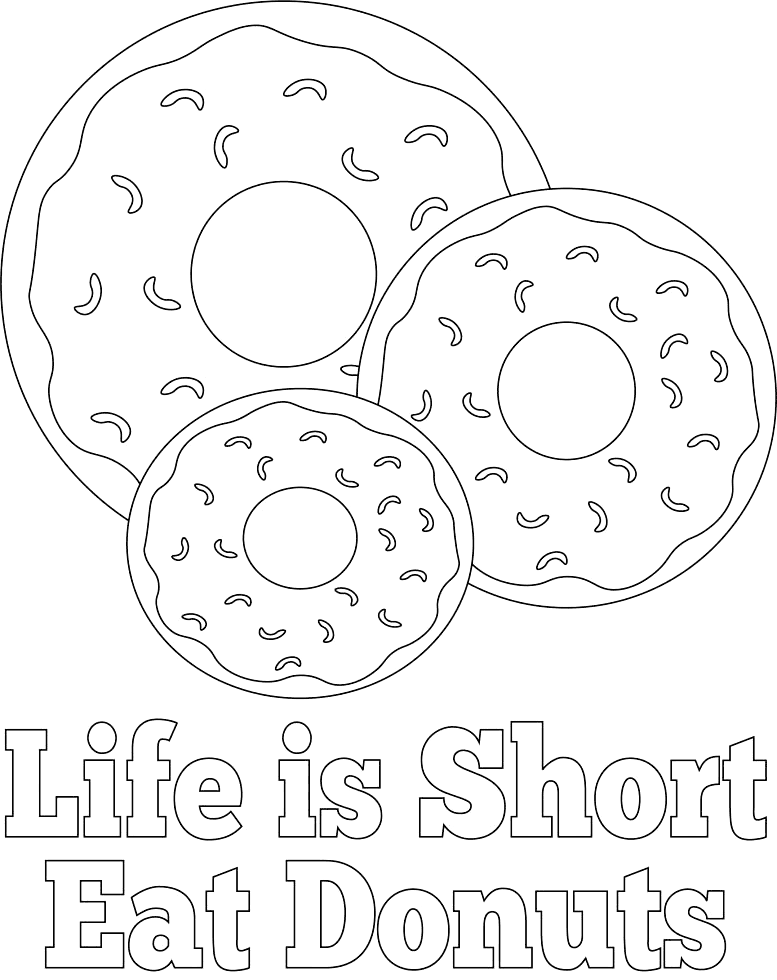 Eat Donuts Coloring Page