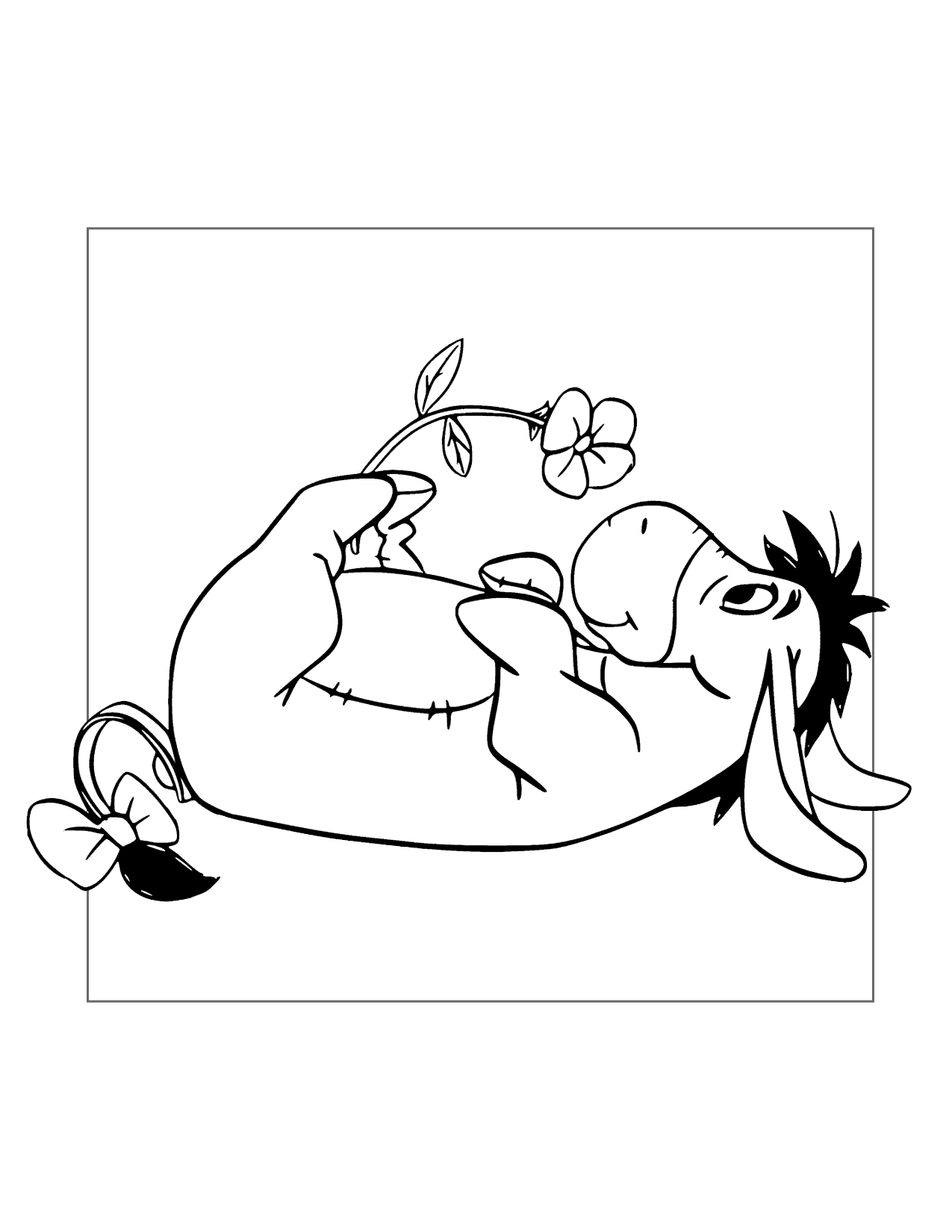 Eeyore Finds A Flower Coloring Page