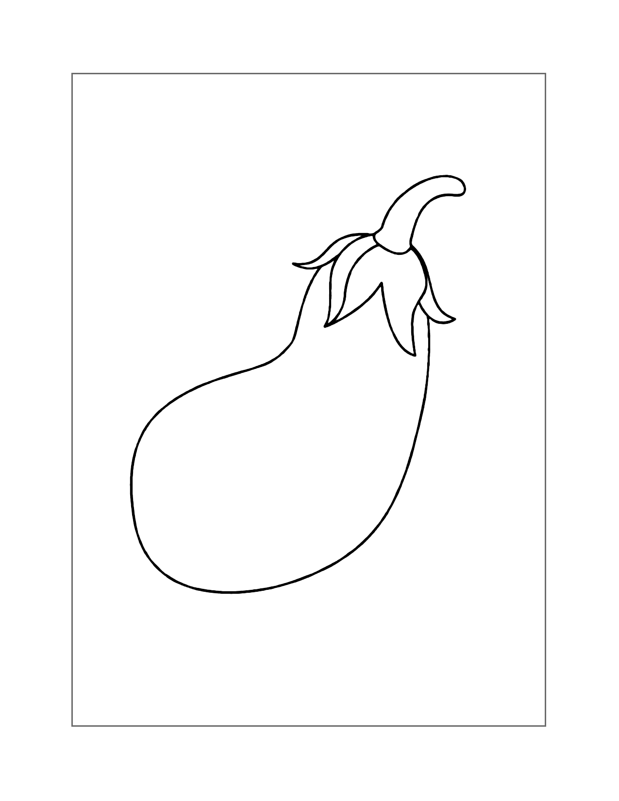 Eggplant Line Art Coloring Page