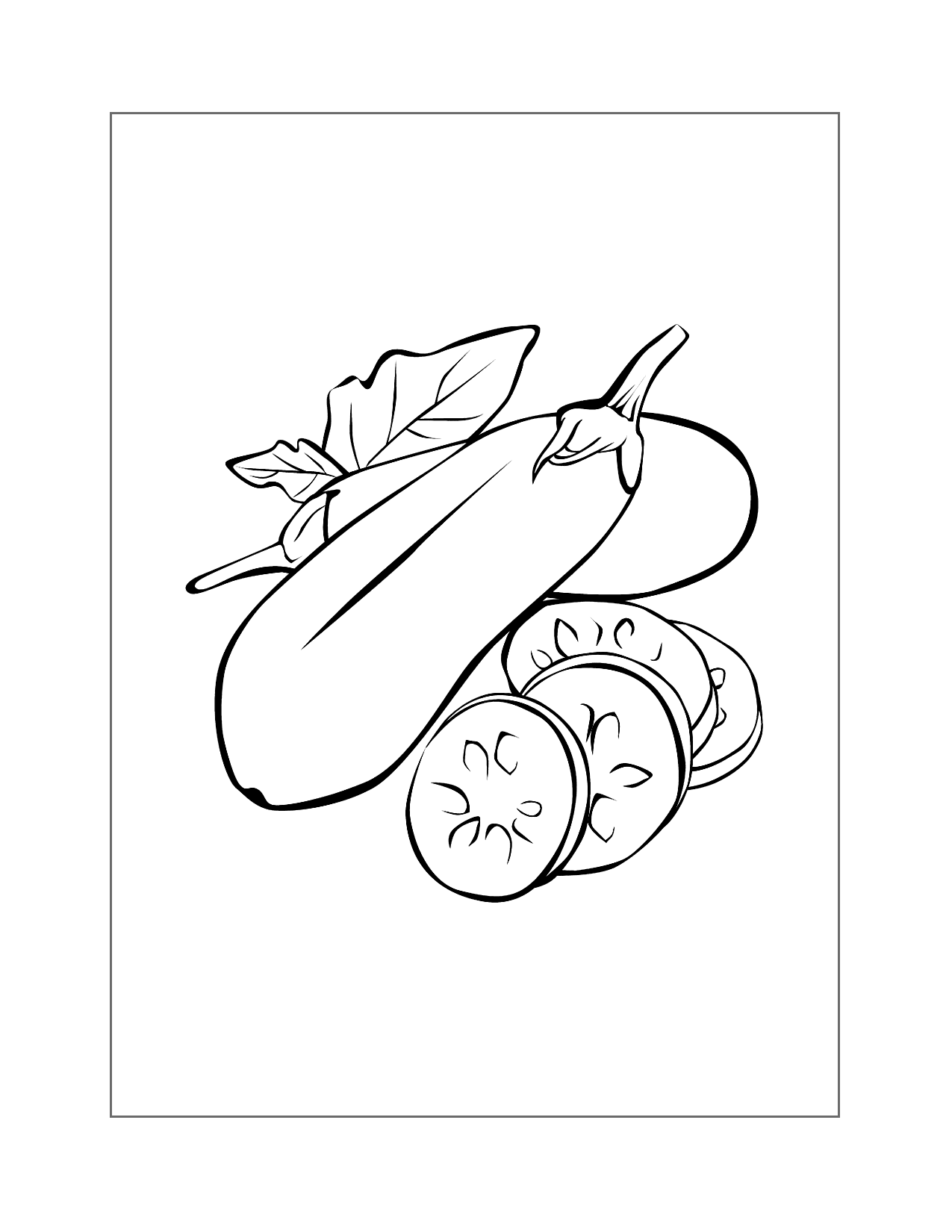 Eggplant Slices Coloring Pages