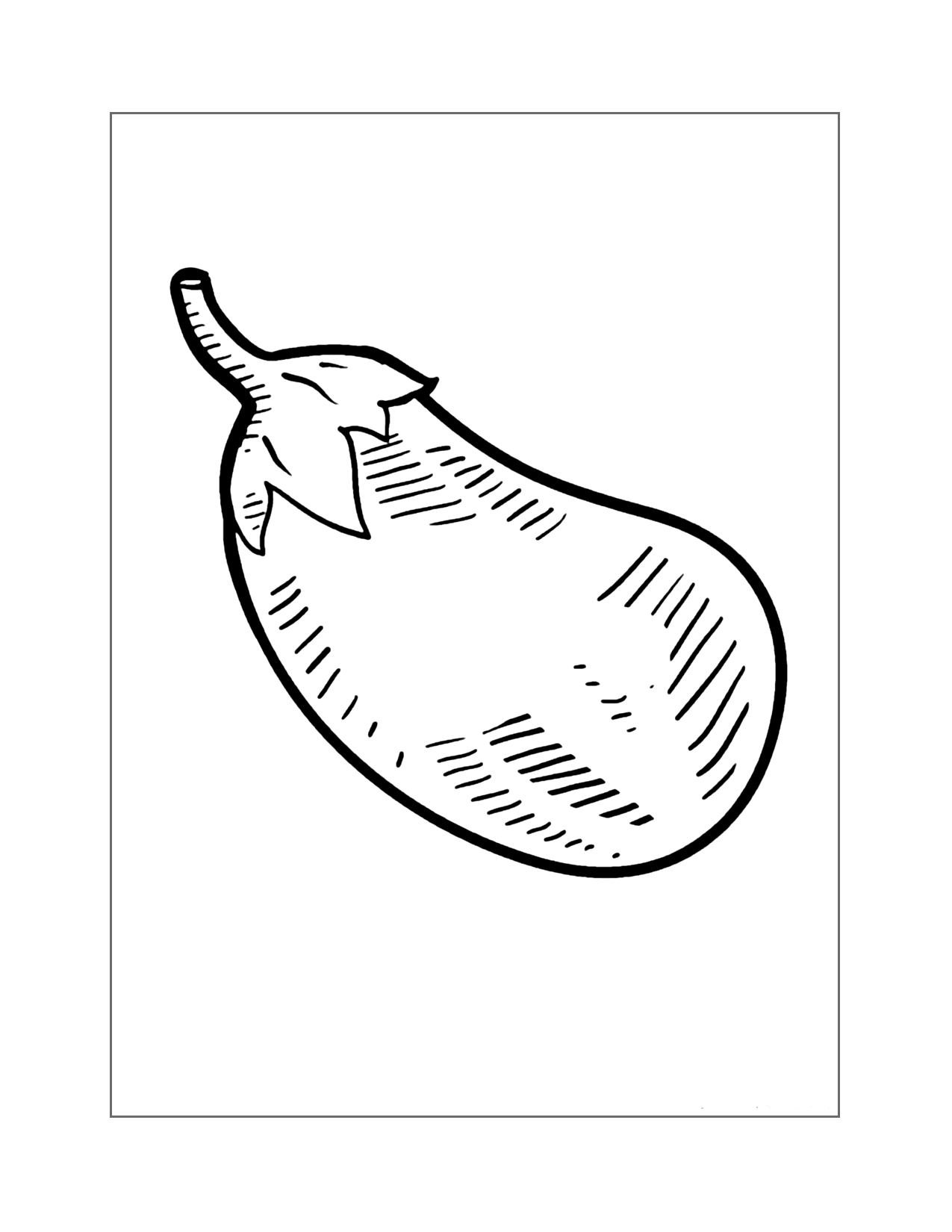 Eggplant With Texture Coloring Page